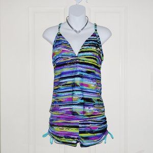 ATHLETA 2-Piece Striped Tankini and Shorts